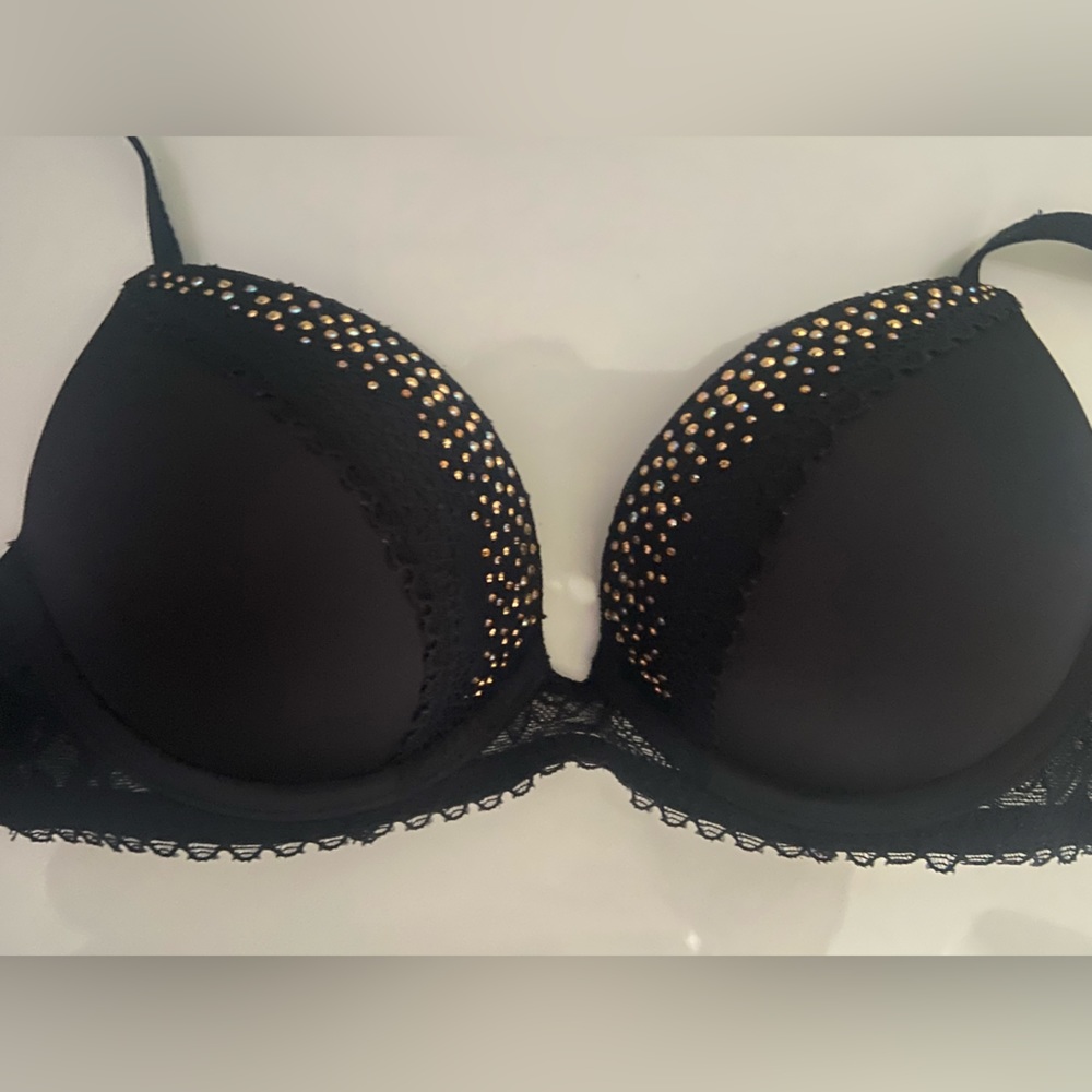 La Senza hello sugar bra - black with rhinestones